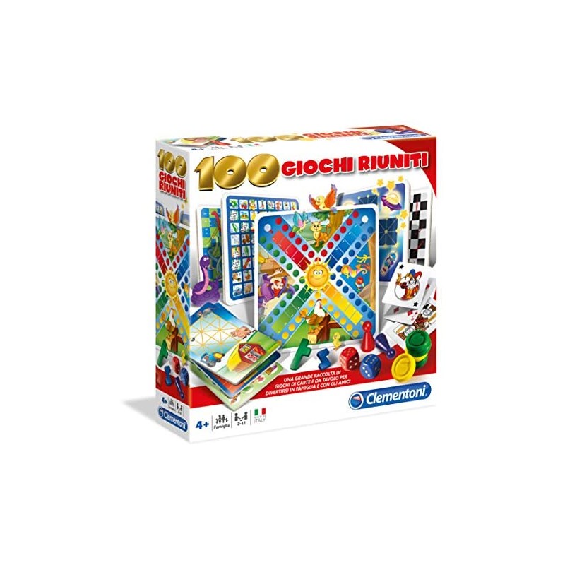 Clementoni - 100 Giochi Riuniti Gioco Da Tavolo Colore Multicolore, 12952