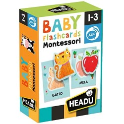 Headu- Baby Flashcards Montessori Gioco Educativo, Multicolore, IT21666