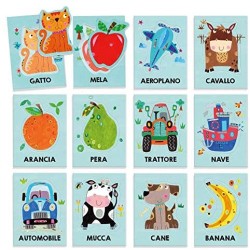 Headu- Baby Flashcards Montessori Gioco Educativo, Multicolore, IT21666