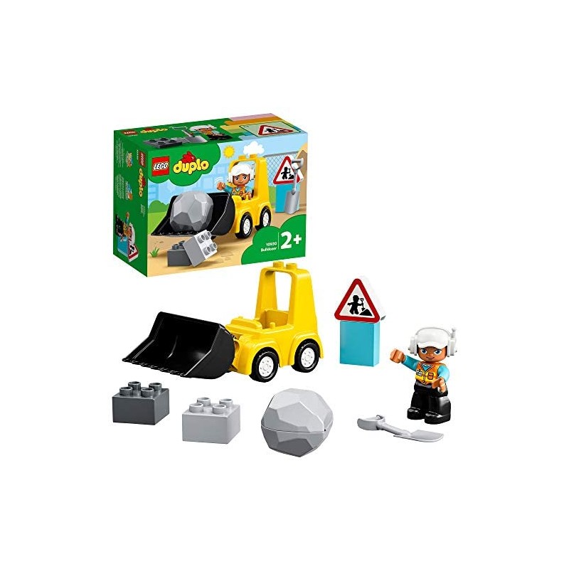 LEGO DUPLO Town Bulldozer, Set con Macchinina da Costruzione per Bimbi dai 2 Anni in su, 10930