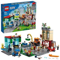 LEGO City Centro Città, Playset con Moto Giocattolo, Bici, Camion, Piattaforme Stradali e 8 Minifigure, 60292