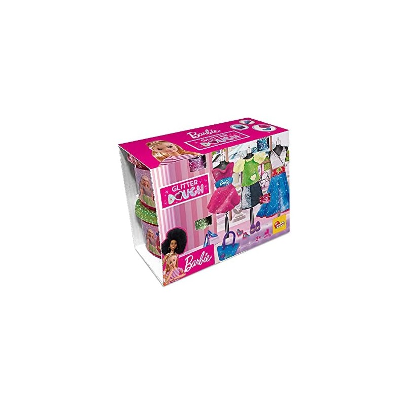 Lisciani Giochi - Barbie Glitter Dough Multipack 4 Vasetti, 88843