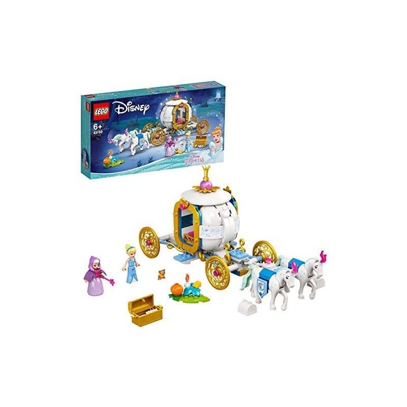 LEGO Disney Princess La Carrozza Reale di Cenerentola, Playset per Bambini con 2 Mini-Doll e 2 Cavalli, 43192