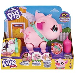 Giochi Preziosi - My Pet Pig - Little Live Pets, Piggly Il mio piccolo maialino, animale interattivo che cammina, balla, mangia,