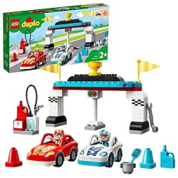 LEGO DUPLO Town Auto da Corsa, Set Macchine Giocattolo per Bambini di 2 Anni con 2 Automobili Push-and-Go, 10947