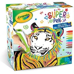 CRAYOLA- Super Pen Tigre, per sciogliere i Pastelli a Cera e Creare Disegni in Rilievo, attività Creativa e Regalo per Bambini, 