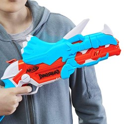 Hasbro- Nerf DinoSquad Tricera-blast, blaster con alloggiamento per caricamento di 3, 12 Nerf,F0803EU4