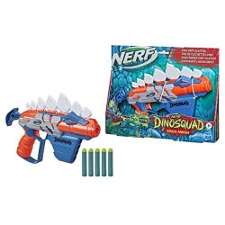 Hasbro-Nerf DinoSquad Stegosmash, blaster con supporto per 4, 5 dardi Nerf ufficiali, design Stegosauro spinoso, F0805EU4