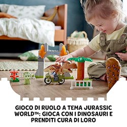 LEGO DUPLO Jurassic World Fuga del T. rex e del Triceratopo, Dinosauri Giocattolo, Costruzioni per Bambini di 2 Anni, 10939