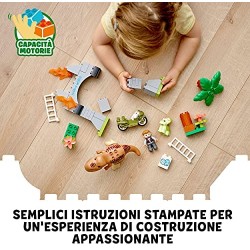 LEGO DUPLO Jurassic World Fuga del T. rex e del Triceratopo, Dinosauri Giocattolo, Costruzioni per Bambini di 2 Anni, 10939