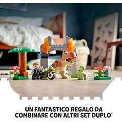 LEGO DUPLO Jurassic World Fuga del T. rex e del Triceratopo, Dinosauri Giocattolo, Costruzioni per Bambini di 2 Anni, 10939