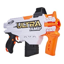 Hasbro - Nerf Ultra Amp - Blaster motorizzato a 6 Freccette con Clip, 6 Freccette Nerf Ultra compatibili Solo con Freccette Nerf