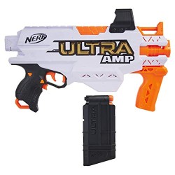 Hasbro - Nerf Ultra Amp - Blaster motorizzato a 6 Freccette con Clip, 6 Freccette Nerf Ultra compatibili Solo con Freccette Nerf