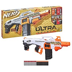 Hasbro - Nerf Ultra - Select, blaster completamente motorizzato, lancia a distanza o con precisione, include caricatori e dardi,