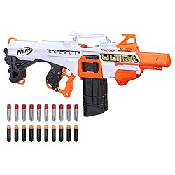 Hasbro - Nerf Ultra - Select, blaster completamente motorizzato, lancia a distanza o con precisione, include caricatori e dardi,