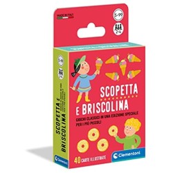 Clementoni - 16633 - Scopetta e briscolina - mazzo di carte, carte da gioco bambini 5 anni+, gioco da tavolo, gioco di società p