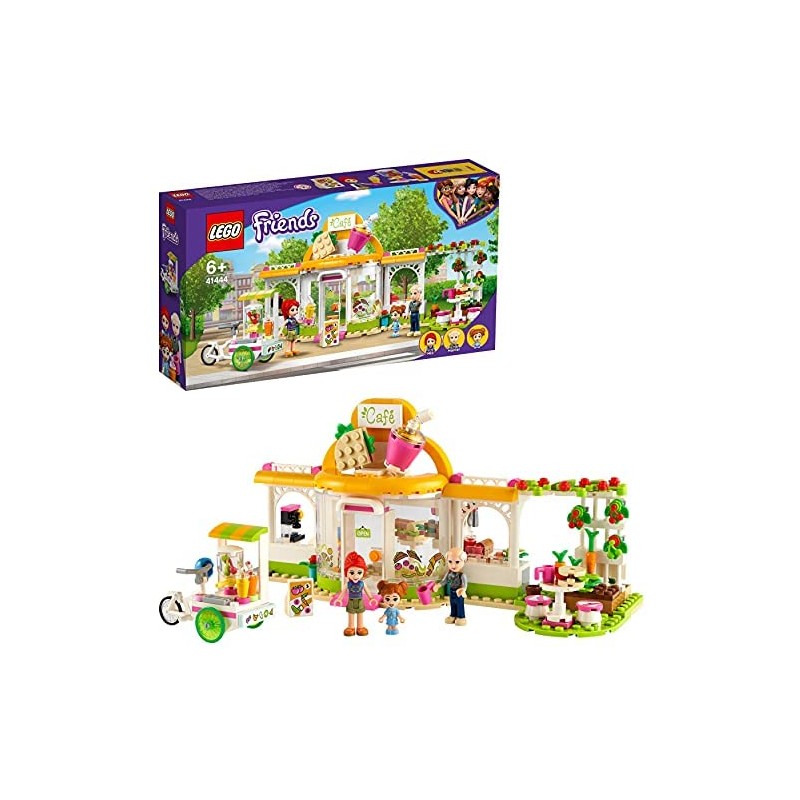 LEGO Friends Il Caffè Biologico di Heartlake, Set Educativo con 3 Mini Bamboline, Giocattoli per Bambini di 6 Anni, 41444