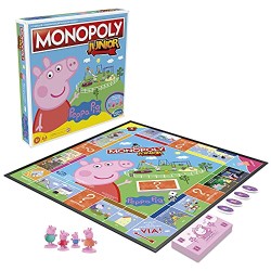 Hasbro - Monopoly Junior: Peppa Pig Edition, gioco da tavolo per 2-4 giocatori, per bambini dagli 5 anni in su, F16561031