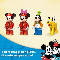 LEGO Disney Mickey and Friends Autopompa e Caserma di Topolino e i Suoi Amici con un Camion dei Pompieri Giocattolo, 10776