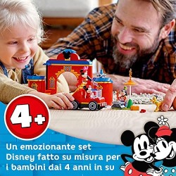 LEGO Disney Mickey and Friends Autopompa e Caserma di Topolino e i Suoi Amici con un Camion dei Pompieri Giocattolo, 10776