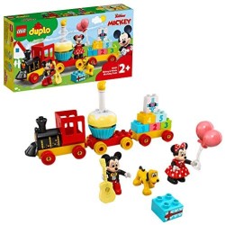 LEGO DUPLO Disney Il Treno del Compleanno di Topolino e Minnie con Torta e Palloncini, Giocattoli per Bambini, 10941