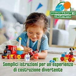 LEGO DUPLO Disney Il Treno del Compleanno di Topolino e Minnie con Torta e Palloncini, Giocattoli per Bambini, 10941