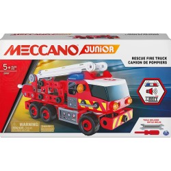 Spin Master - Meccano Junior, Kit di costruzioni Camion dei pompieri con luci e suoni, per bambini dai 5 anni in su, SP6056415