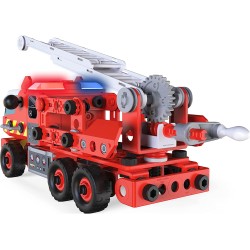 Spin Master - Meccano Junior, Kit di costruzioni Camion dei pompieri con luci e suoni, per bambini dai 5 anni in su, SP6056415