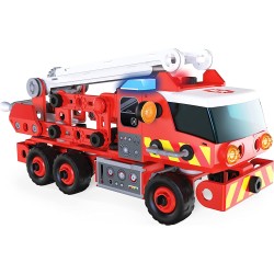 Spin Master - Meccano Junior, Kit di costruzioni Camion dei pompieri con luci e suoni, per bambini dai 5 anni in su, SP6056415