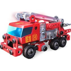 Spin Master - Meccano Junior, Kit di costruzioni Camion dei pompieri con luci e suoni, per bambini dai 5 anni in su, SP6056415