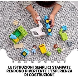 LEGO DUPLO Town Camion della Spazzatura e Riciclaggio, Giocattoli Educativi per Bambini di 2 Anni con 2 Minifigure, 10945