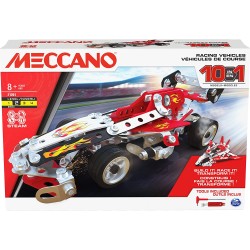 Spin Master - MECCANO Multimodello da 10, kit di costruzioni, Veicoli da Gara, 225 pezzi - dagli 8 anni, SP6060104