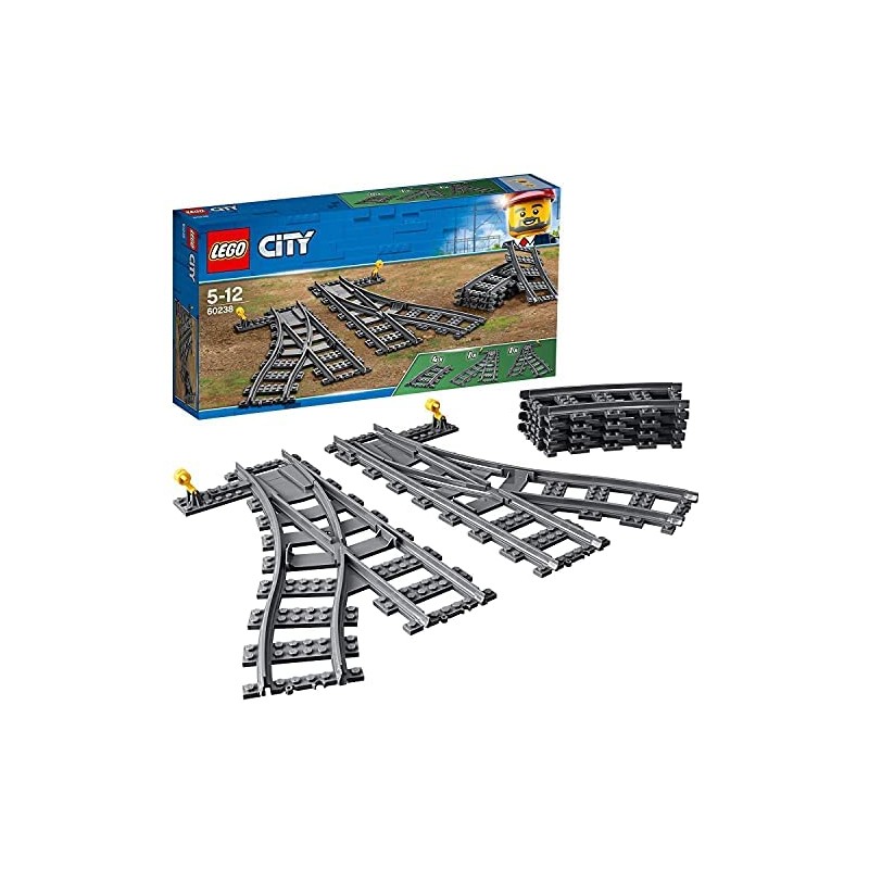 LEGO City Trains Scambi Ferroviari 6 Pezzi, Set di Accessori Aggiuntivi, 60238