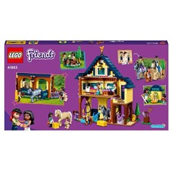 LEGO Friends Il Centro Equestre nel Bosco, Scuderia dei Cavalli Giocattolo per Bambini di 7 Anni con 2 Mini Bamboline, 41683