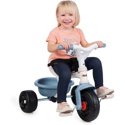 Smoby - Triciclo Be Fun azzurro, evolutivo, con struttura in metallo, asta parentale removibile, 15 mesi