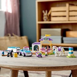 LEGO Friends Addestramento Equestre e Rimorchio, Set per Bambini di 4 Anni con 2 Mini Bamboline e Cavallo Giocattolo, 41441