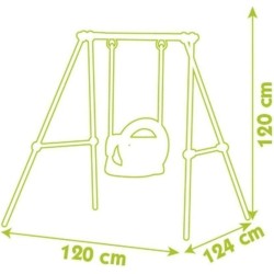 Smoby - Dolce Altalena Confort, 6 mesi, seggiolino imbottito sfoderabile, struttura in metallo, h 120 cm, indoor/outdoor