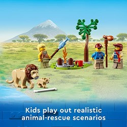 LEGO City Wildlife Fuoristrada di Soccorso Animale, Set per Bambini di 4 anni con Macchina Giocattolo e Animali, 60301