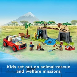 LEGO City Wildlife Fuoristrada di Soccorso Animale, Set per Bambini di 4 anni con Macchina Giocattolo e Animali, 60301