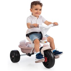 Smoby - Triciclo Be Fun Rosa, evolutivo, con struttura in metallo, asta parentale removibile, 15 mesi