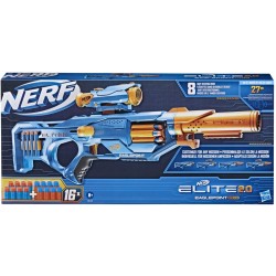 Nerf Elite 2.0, blaster Eaglepoint RD-8, tamburo da 8 dardi, mirino e canna staccabili, 16 dardi Nerf, azione a tiretto, F0423EU