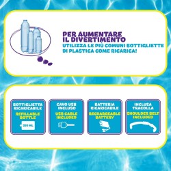 ODS - Splashmatic Antarctic 1000, Spara Batteria con Ricarica USB, Pistola ad Acqua 42,5 cm, Capacità Serbatoio 1000 ml, Colore 