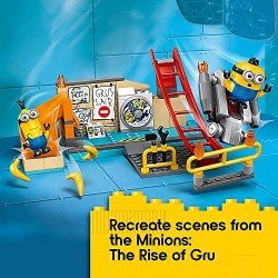 LEGO Minions I Minions nel Laboratorio di Gru con i Personaggi dei Minion di Otto e Kevin, Giocattoli per Bambini di 4+ Anni, 75