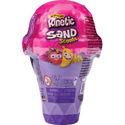 Spin Master - Kinetic Sand, Coni Gelato a sorpresa, 113gr di sabbia naturale profumata in 2 colori - dai 3 anni