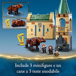 LEGO Harry Potter Hogwarts: Incontro con Fuffi, Castello Giocattolo con Cane a Tre Teste e Minifigure Oro del 20° Anniversario, 