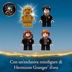 LEGO Harry Potter Hogwarts: Incontro con Fuffi, Castello Giocattolo con Cane a Tre Teste e Minifigure Oro del 20° Anniversario, 