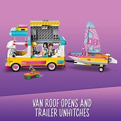 LEGO Friends Camper Van nel Bosco con Barca a Vela, Playset Giocattolo con Mini Bamboline di Stephanie, Emma ed Ethan, 41681