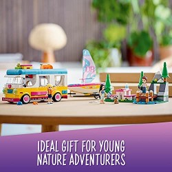 LEGO Friends Camper Van nel Bosco con Barca a Vela, Playset Giocattolo con Mini Bamboline di Stephanie, Emma ed Ethan, 41681