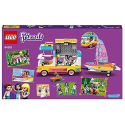 LEGO Friends Camper Van nel Bosco con Barca a Vela, Playset Giocattolo con Mini Bamboline di Stephanie, Emma ed Ethan, 41681