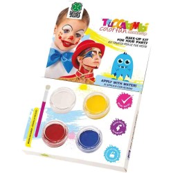 Carnival Toys - Kit trucco prof. ad acqua (clown) c/pennello in scatola, 09491